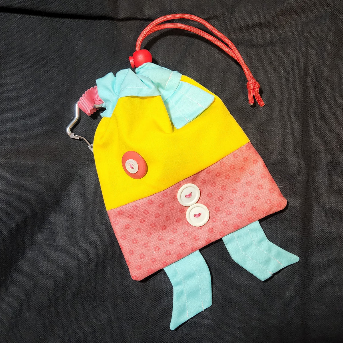 Salmon Sun Fish Drawstring Bag