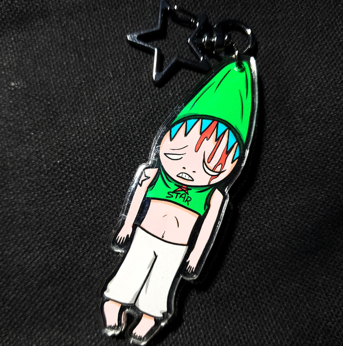 Soul Eater Beat Up Black Star Acrylic Keychain