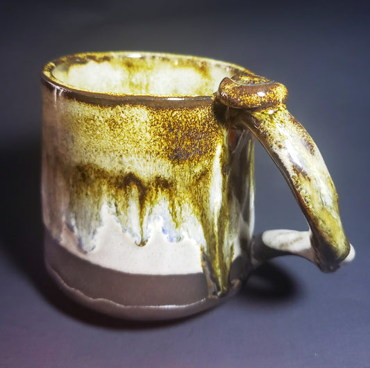 Ceramic Mug w/ Twisted Handle & Round Bottom