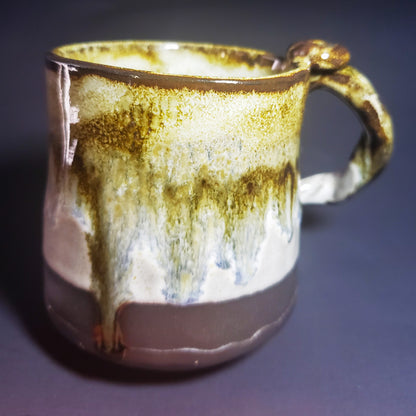 Ceramic Mug w/ Twisted Handle & Round Bottom