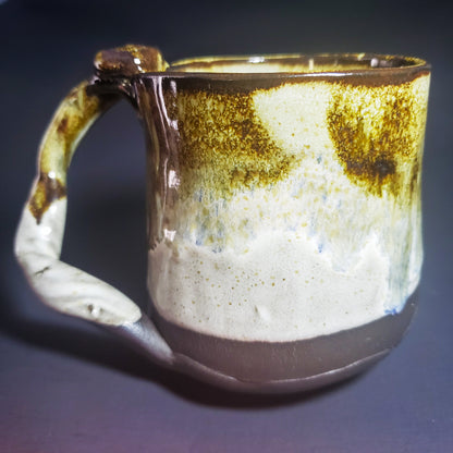 Ceramic Mug w/ Twisted Handle & Round Bottom