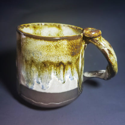 Ceramic Mug w/ Twisted Handle & Round Bottom