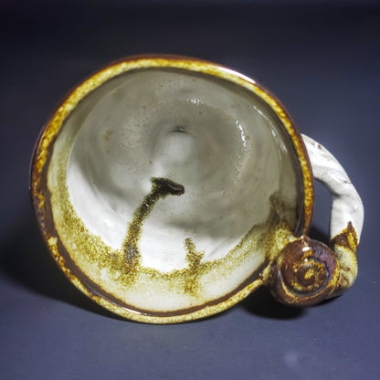 Ceramic Mug w/ Twisted Handle & Round Bottom