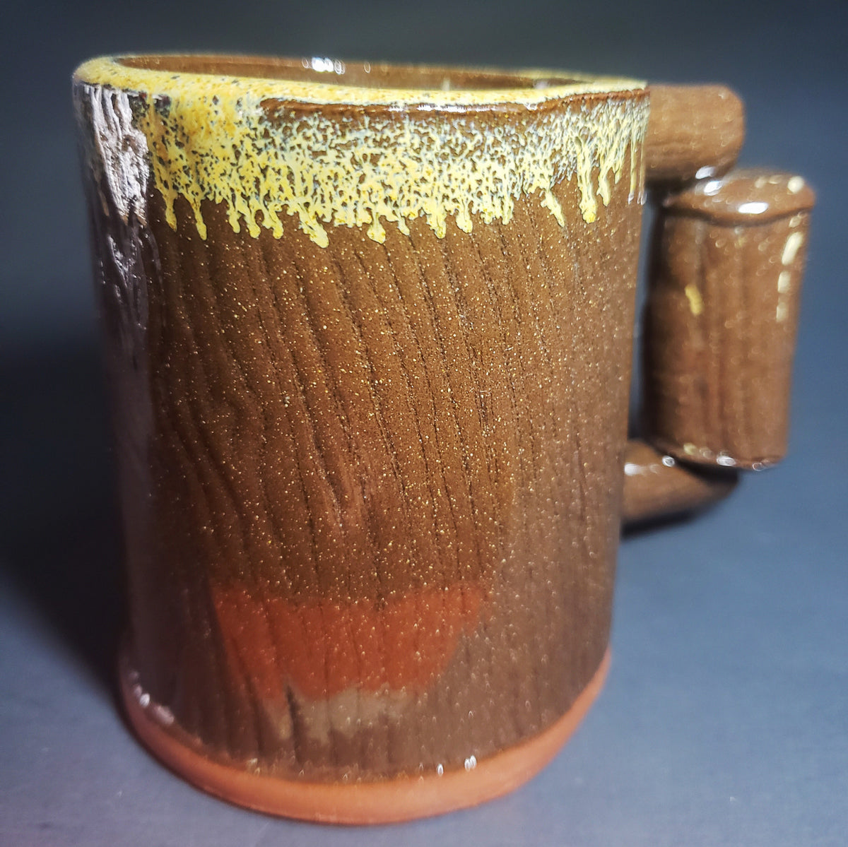 Ceramic Bark Textured Mug w/ Handle