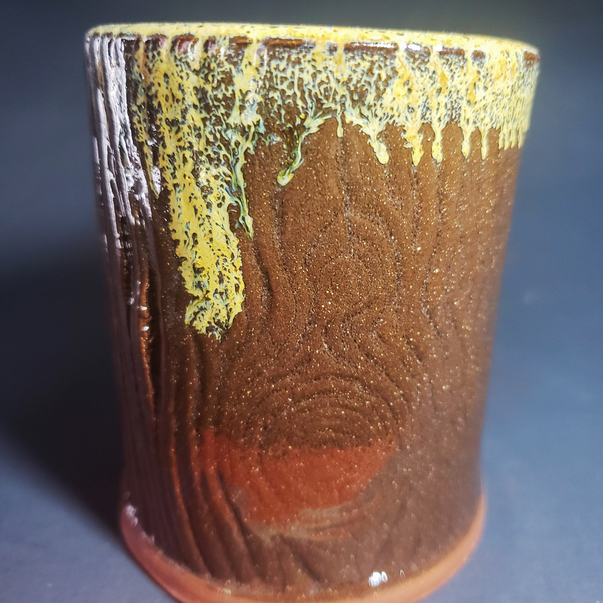 Ceramic Bark Textured Mug w/ Handle