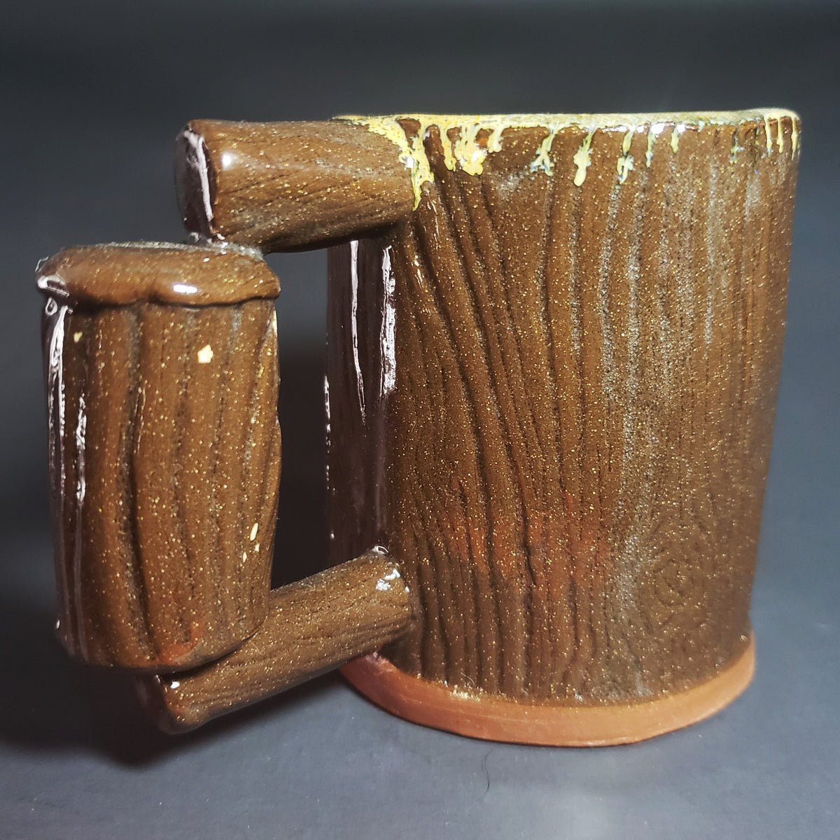 Ceramic Bark Textured Mug w/ Handle