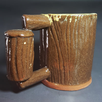 Ceramic Bark Textured Mug w/ Handle
