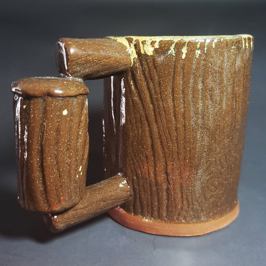 Ceramic Bark Textured Mug w/ Handle