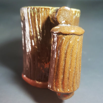 Ceramic Bark Textured Mug w/ Handle