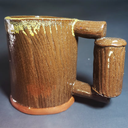 Ceramic Bark Textured Mug w/ Handle
