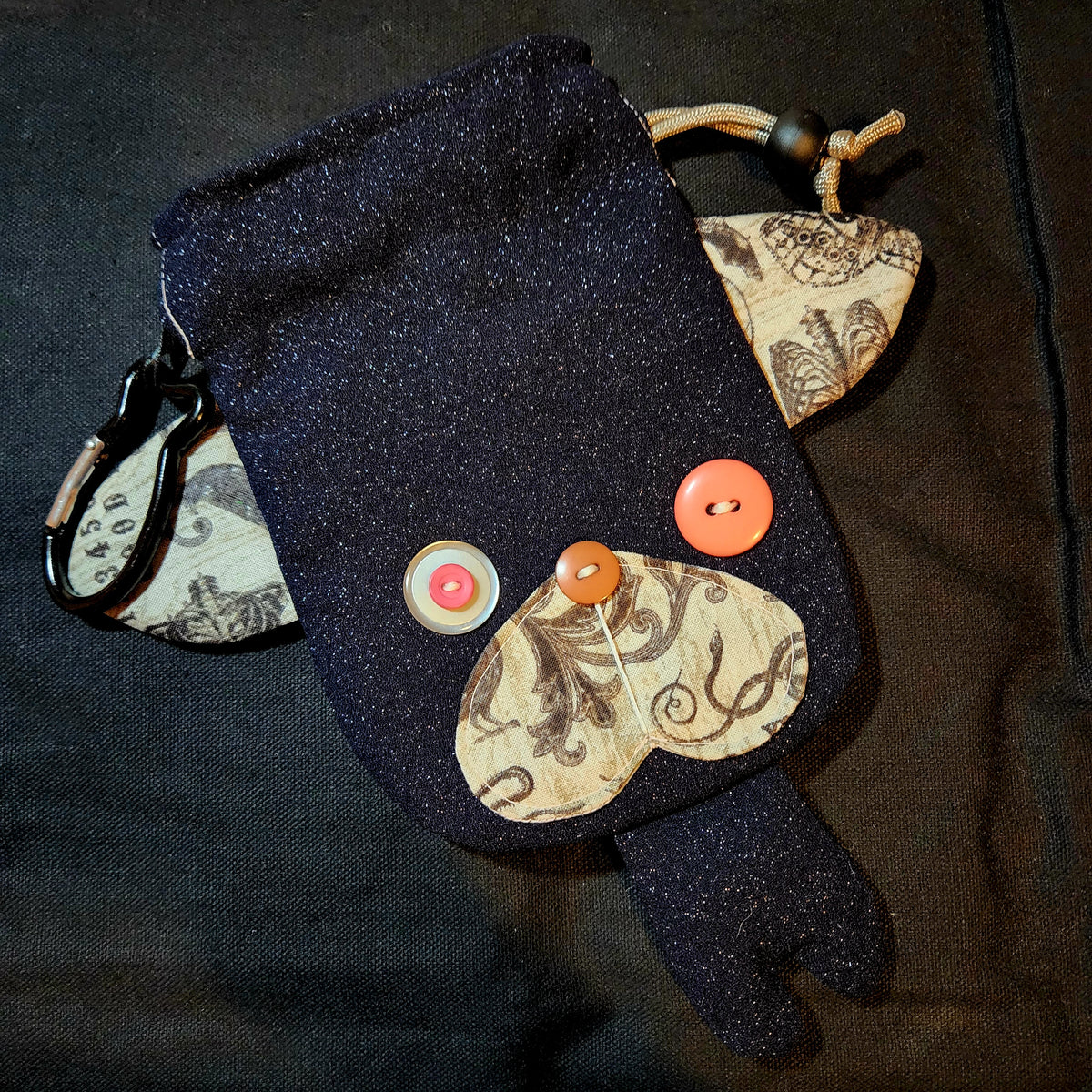 Halloween Black Cat Pink Eye Drawstring Bag