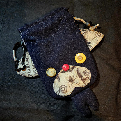 Halloween Black Cat Yellow Eye Drawstring Bag