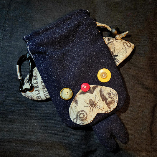 Halloween Black Cat Yellow Eye Drawstring Bag