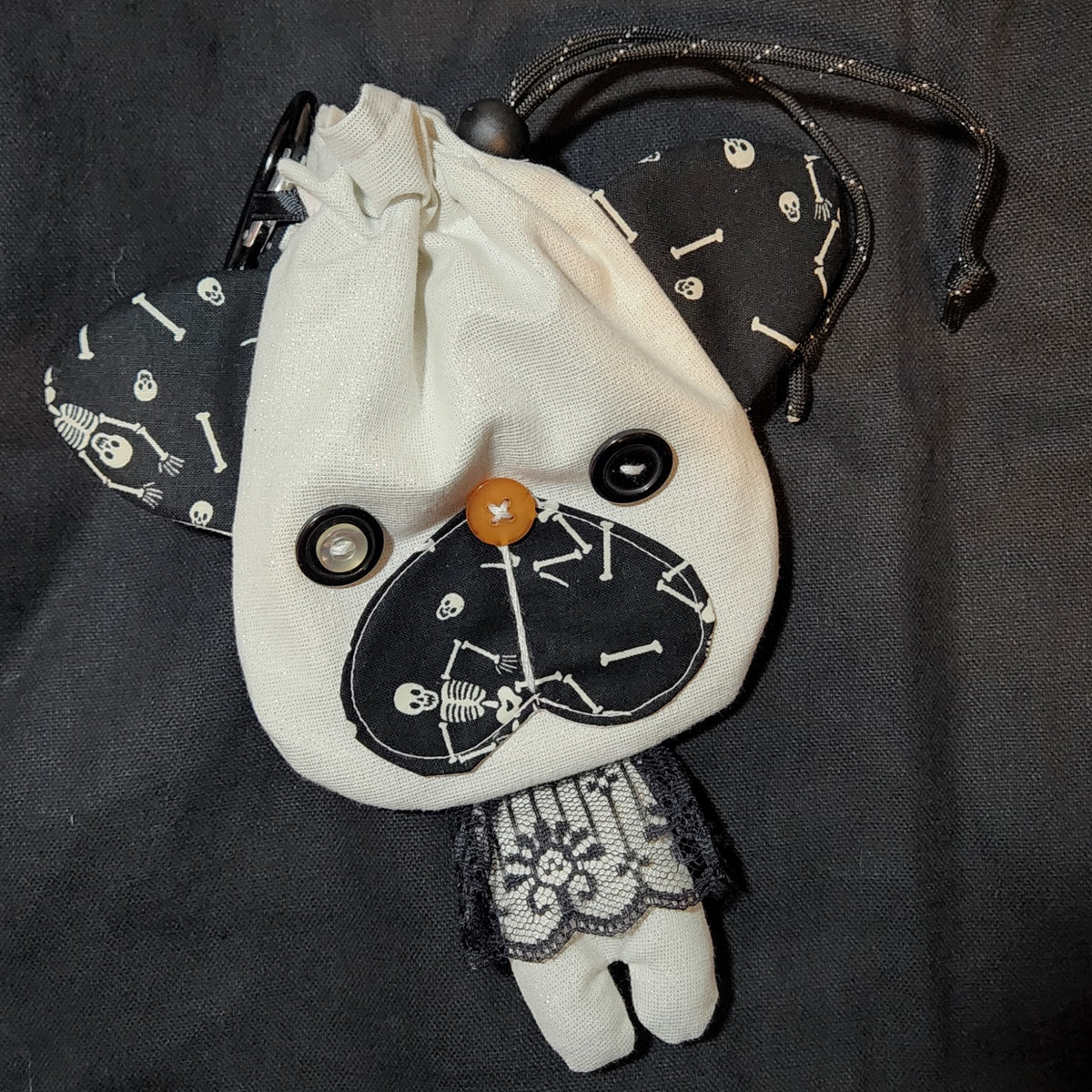 Halloween Skelly Cat Drawstring Bag