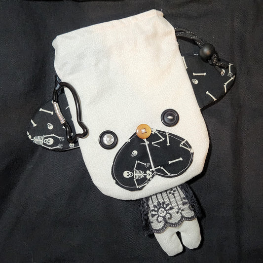 Halloween Skelly Cat Drawstring Bag