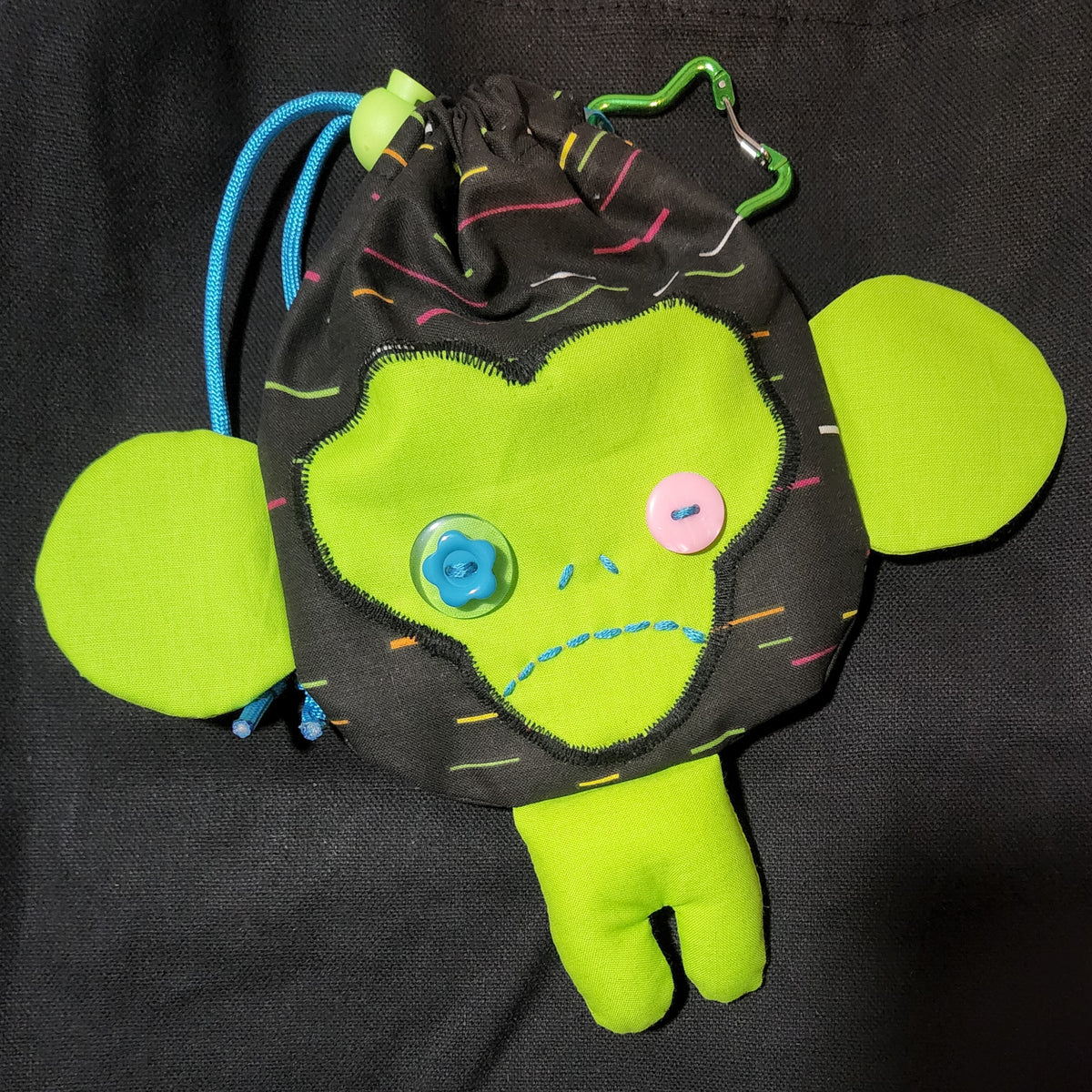 Colorful Bars Monkey Drawstring Bag