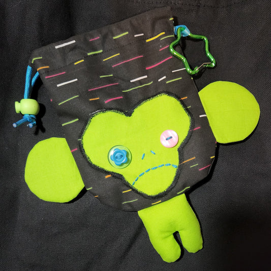 Colorful Bars Monkey Drawstring Bag
