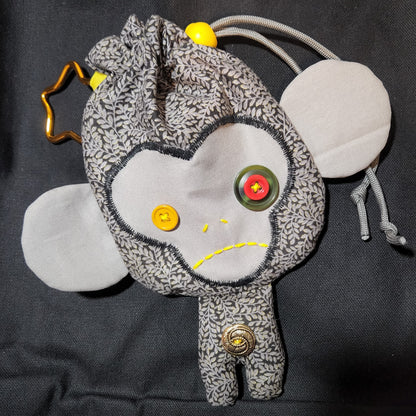 Grey Leaf Monkey Drawstring Bag