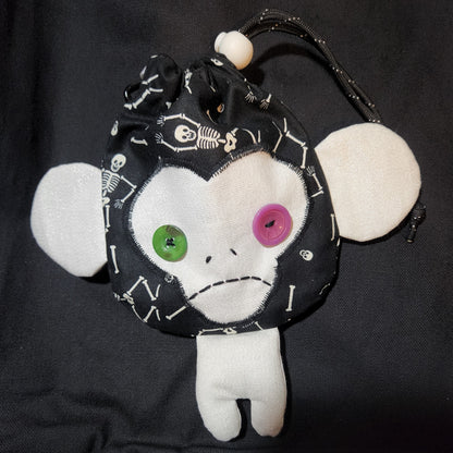 Halloween Skeletons Monkey Drawstring Bag