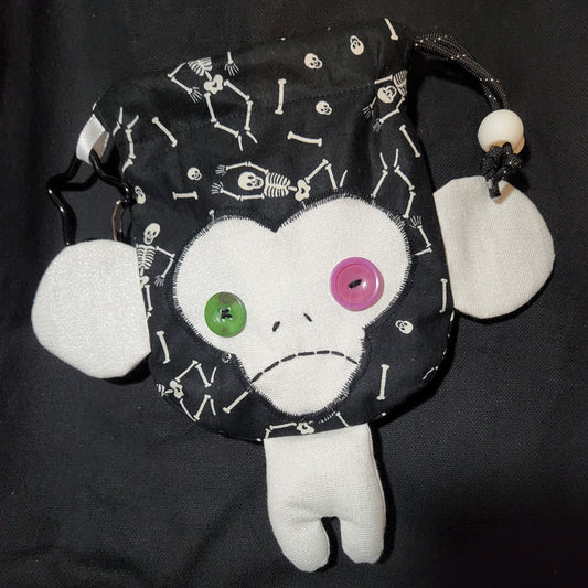 Halloween Skeletons Monkey Drawstring Bag