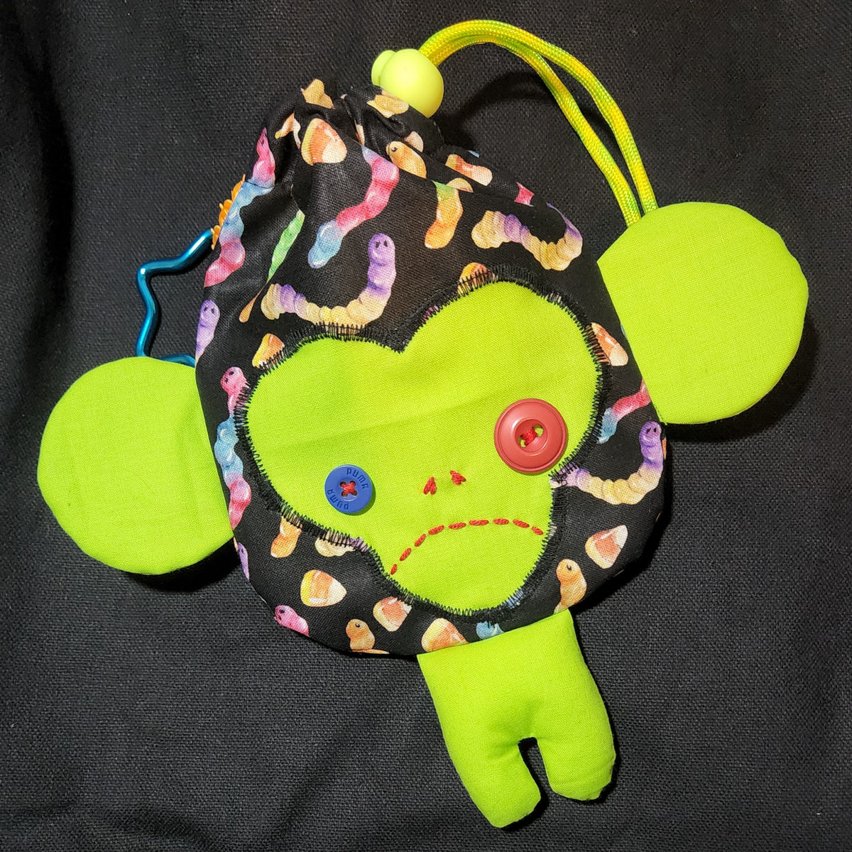Halloween Gummy Worms Monkey Drawstring Bag