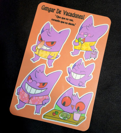 Gengar De Vacaciones! Sticker Sheet