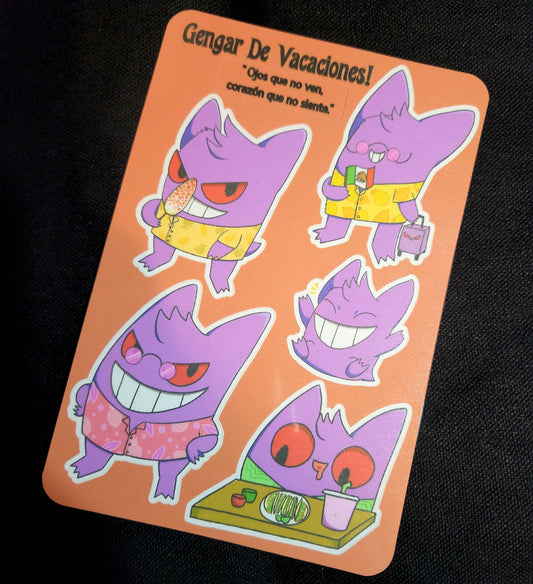 Gengar De Vacaciones! Sticker Sheet