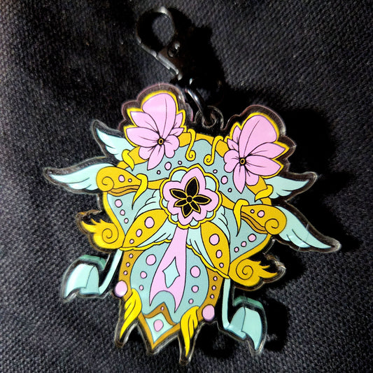 Druid Shield-Yellow Acrylic Keychain