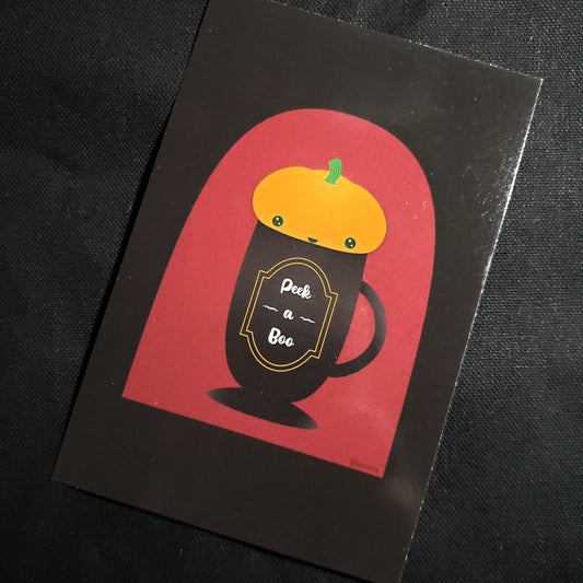 Halloween Peek A Boo Pumpkin 4x6 Postcard