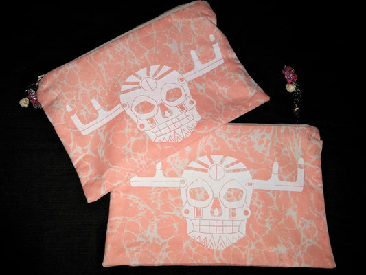 Antler Totem Skull Pouch-Pink Marble