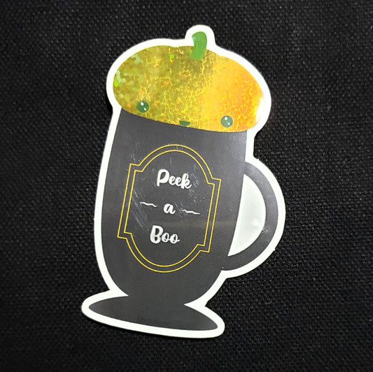 Halloween Peek a Boo Pumpkin Holo Sticker