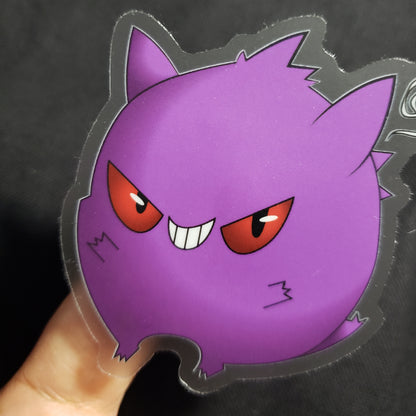 Cute Gengar & Skull Pocket Monster Clear Matte Sticker