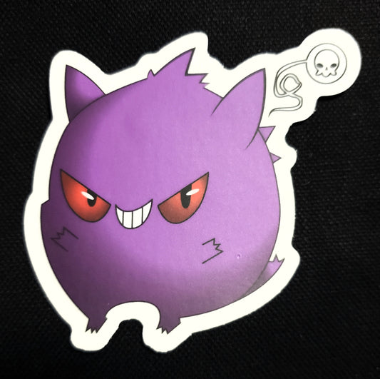 Cute Gengar & Skull Pocket Monster Clear Matte Sticker