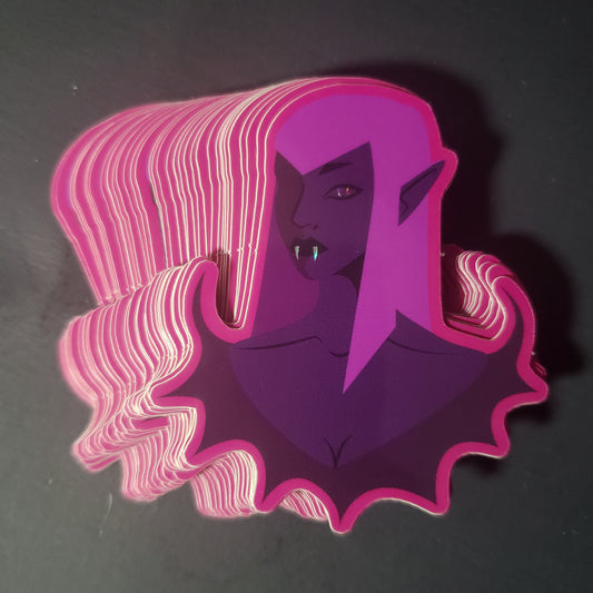 Pink Vampire Chick Sticker