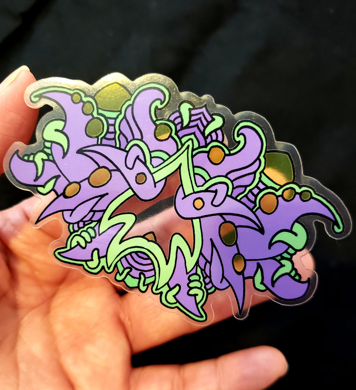 Alien Window-Purple Vector Clear Sticker