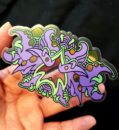 Alien Window-Purple Vector Clear Sticker