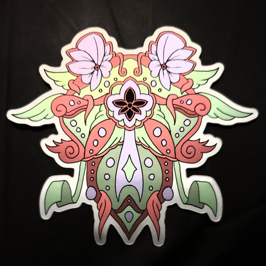 Druid Shield-Red Vector Matte Mirror Sticker