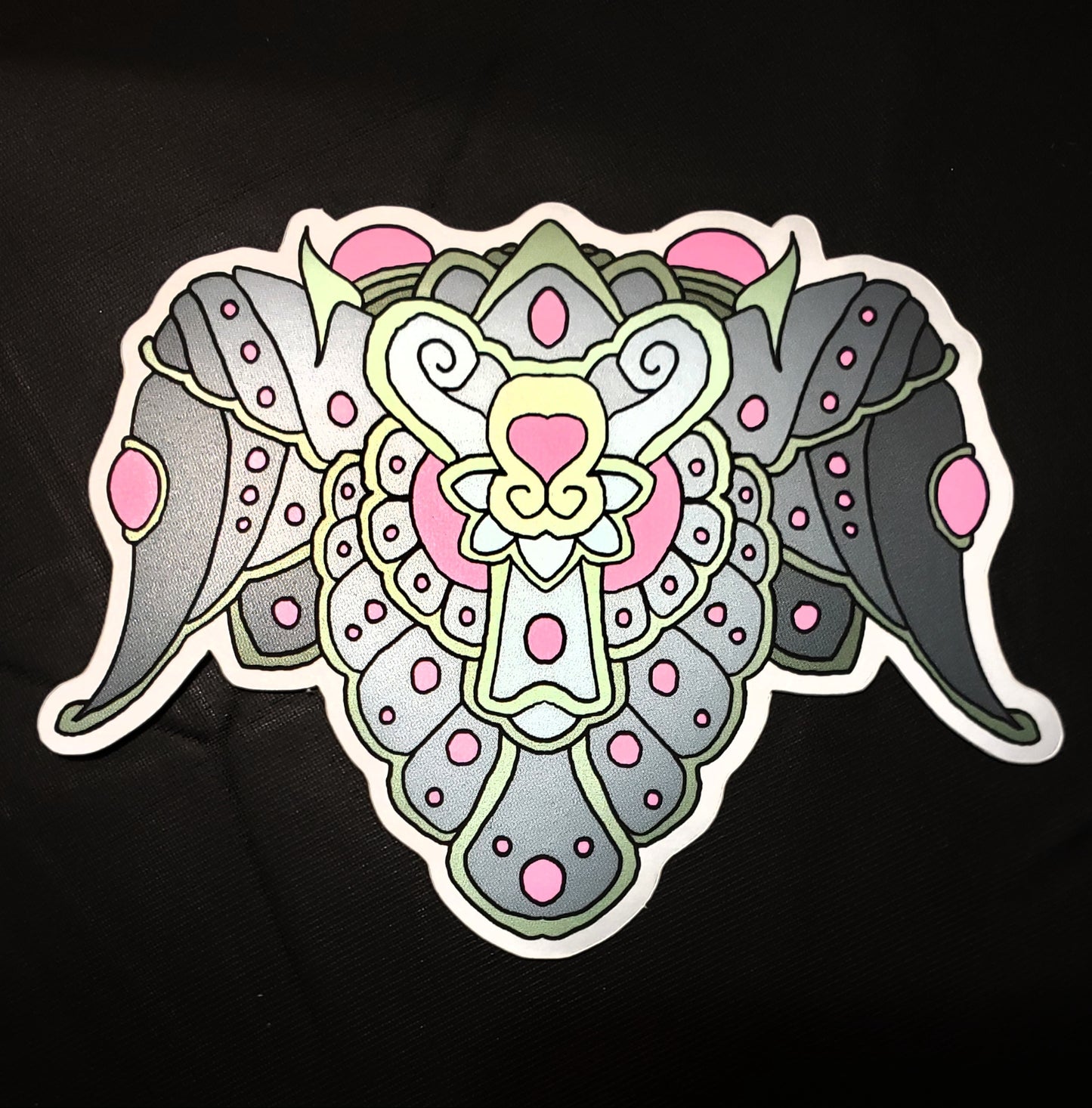 Winged Shield Vector Matte Mirror Sticker