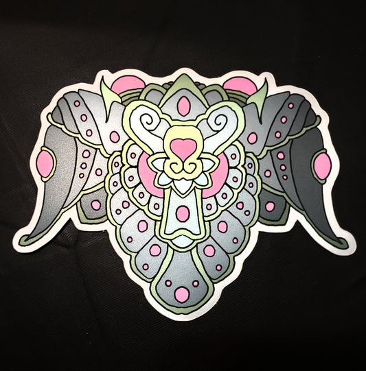 Winged Shield Vector Matte Mirror Sticker