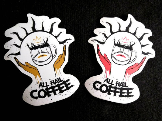 Dark All Hail Coffee Matte Mirror Sticker