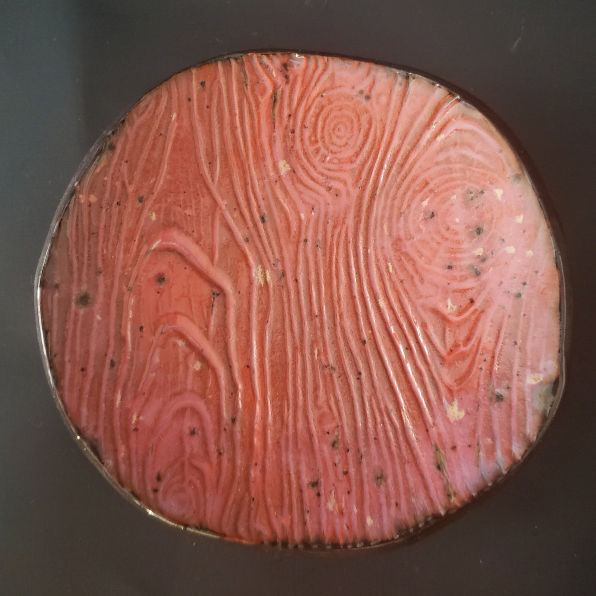 Ceramic Bark Textured Catch All/Trinket Dish Nature Shiny