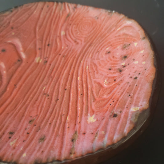 Ceramic Bark Textured Catch All/Trinket Dish Nature Shiny