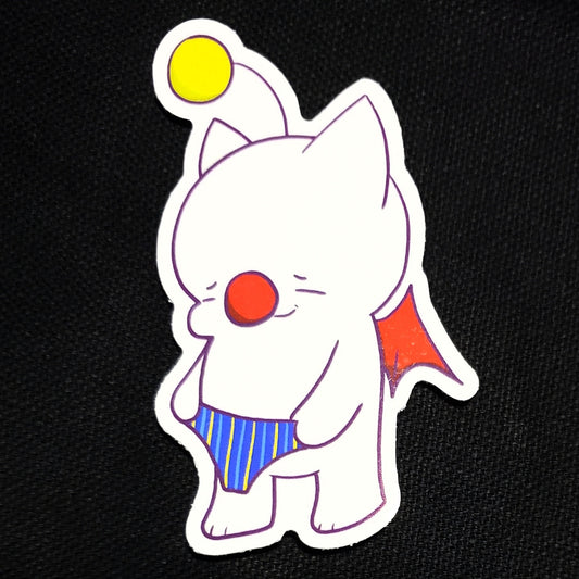 FF6 Mog Holding Edgar's Underwear Gloss Sticker