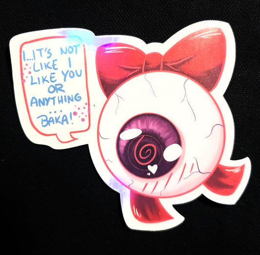 Anime Trope Tsundere Eyeball Holo Sticker